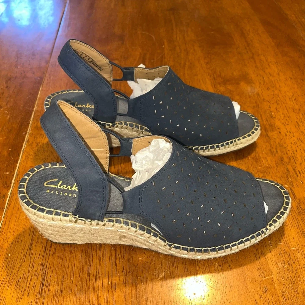 Clarks Blue Platform Sandal
